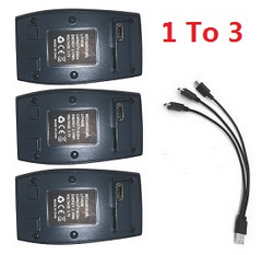 RC ERA C128 Sentry Wav Spare Parts Accessories 1to 3 charger wire + 3*3.7V 300mAh battery module set